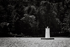 Burkehaven Lighthouse Tower on Lake Sunapee -BW